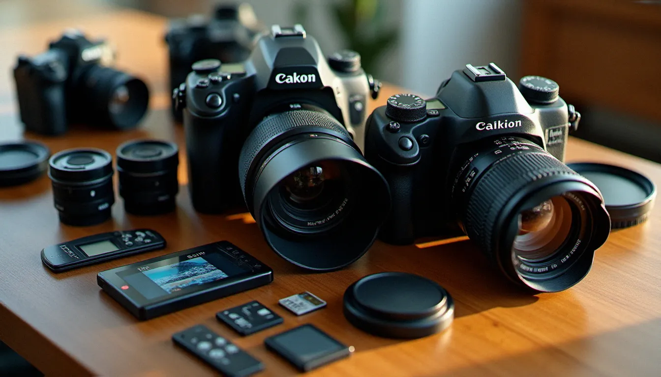Matériel photographique professionnel pour mariage, objectifs et boîtiers plein format représentant l'investissement justifiant les tarifs photo prix mariage