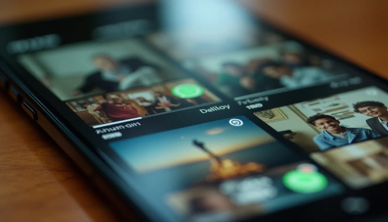 Galerie photo d'un smartphone avec des photos WhatsApp mélangées aux souvenirs personnels, illustrant pourquoi les photos WhatsApp apparaissent dans la galerie