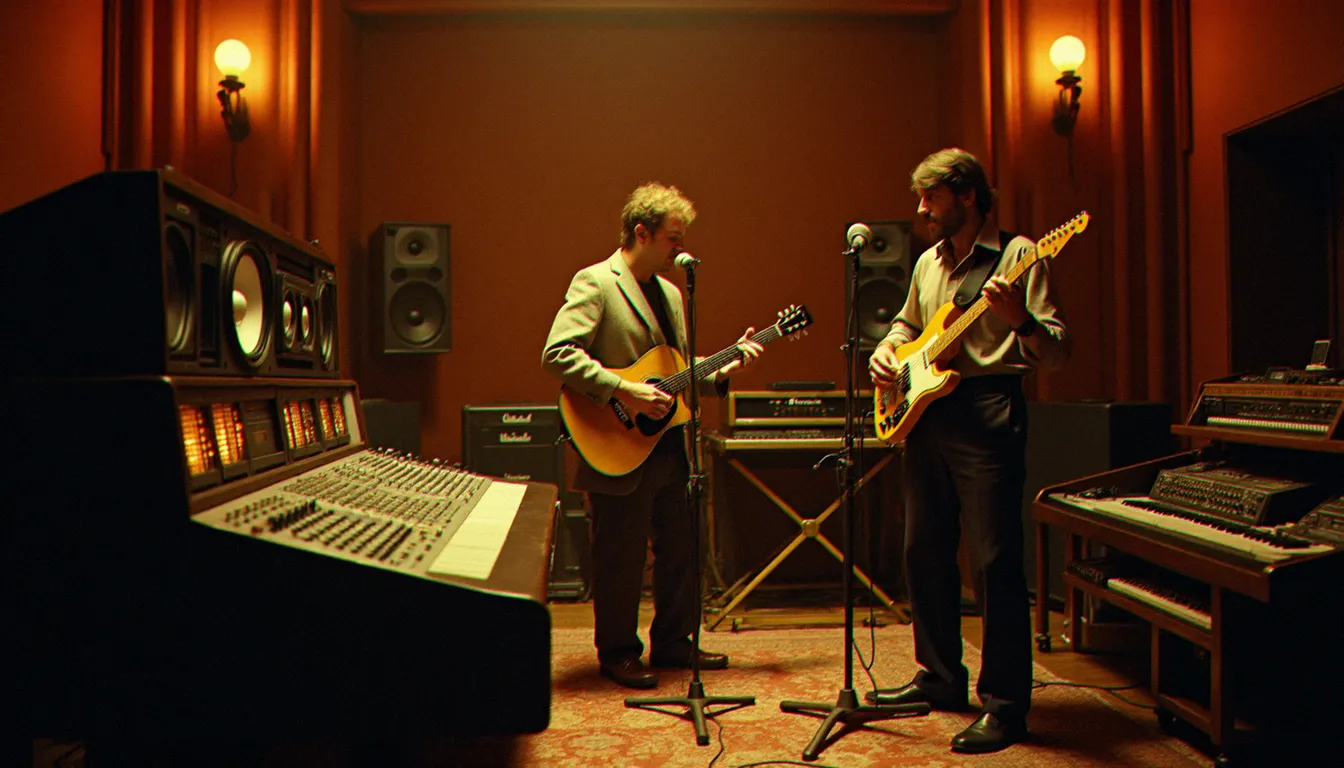 Studio d'enregistrement new-yorkais des années 1970 évoquant la session d'enregistrement de Fame par David Bowie et John Lennon