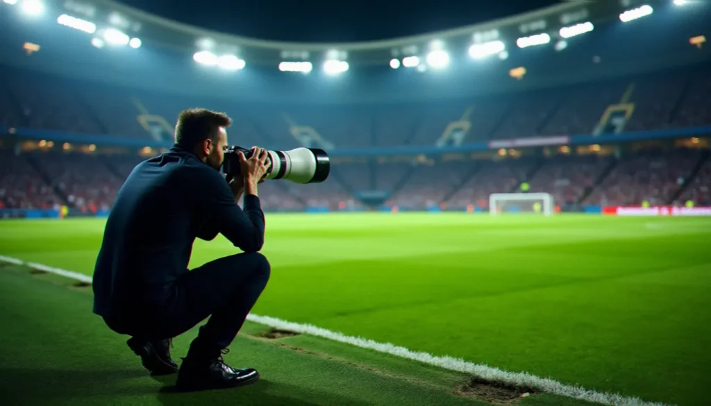 photo norvege coupe du monde featured Photographe de sport professionnel au bord d'un terrain de football lors d'une Coupe du monde, illustrant la photo Norvège Coupe du monde