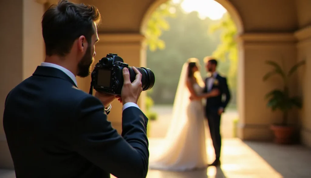 photo prix star featured Photographe de mariage professionnel capturant un moment intime d'un couple lors d'une photo prix star dans un domaine lyonnais en lumière dorée